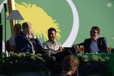 Samtal i Almedalen inna Miljöpartiets tal