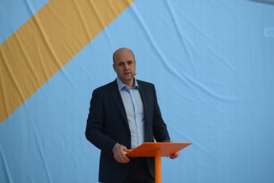 Statsministern och Moderaternas partiledare Fredrik Reinfeldt talar i Almedalen 2012