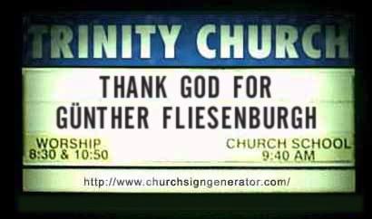 churchsign - thank god for gunther fliesenburgh