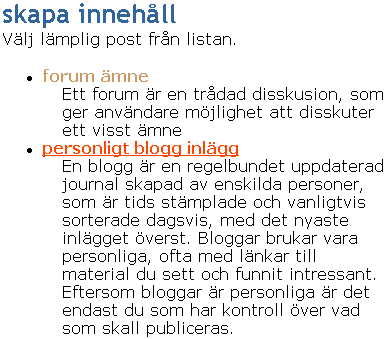 instruktion till bloggning sidan 1 - endast du som har kontroll