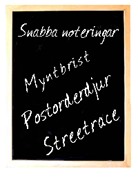 infotavla - snabba noteringar - dagens innehåll